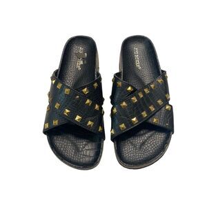 Joe Boxer Elsa Studded Slides Beach Sandals Summer Vacation Grunge Goth Punk